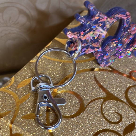 Queen KeyChain / Purse Charm Purple and Rose Gold Sparkle - Picture 12 of 15